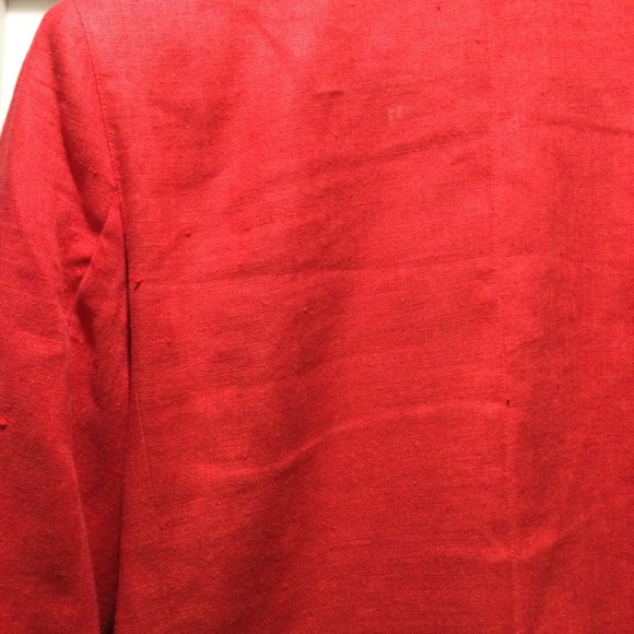 Liz Claiborne Vintage 100% ReD Linen Blazer with shoulder pads size 8 - Picture 5 of 9